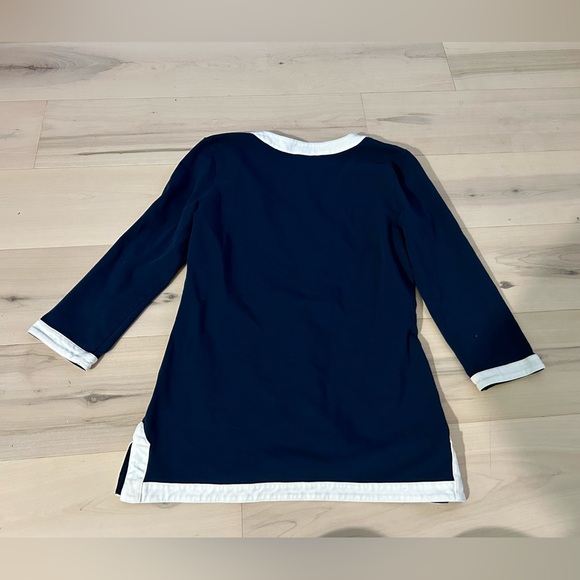 Tommy Hilfiger Navy Stretch Top Sailor Like Style Size Small - Picture 2 of 8